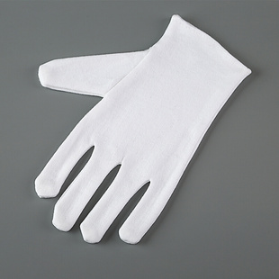白手套薄款礼仪文玩盘珠布棉防滑夏季IJ男开车白色女士加厚工作