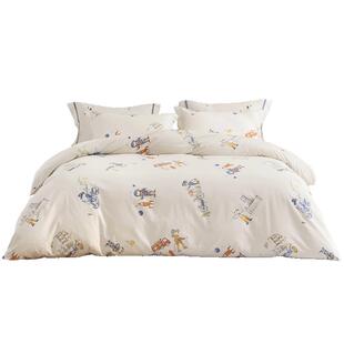 梦洁宝贝A类纯棉四件套床单被套被罩学生宿舍三件套儿童床学院风