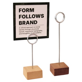 不锈钢实木便签夹支架桌面卡片夹名片展示架子菜品标签牌菜牌标价牌商品价格牌面包店价签牌台签展示牌餐牌号