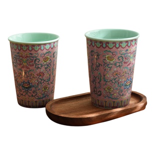 小日子不翻篇 复古陶瓷珐琅杯 高颜值家用咖啡茶杯趣皿彩陶马克杯