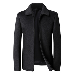 含羊毛】高端夹克男行政老干部外套处级厅局风机关翻领公务员领导