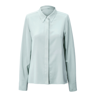 LESS春秋桑蚕真丝长袖丝绸衬衫