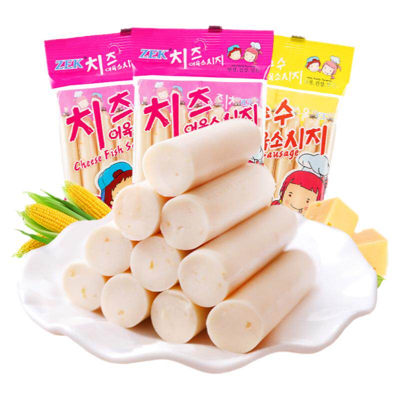 ZEK韩国进口芝士鳕鱼肠即食鱼肉肠早餐火腿肠玉米肠儿童节零食