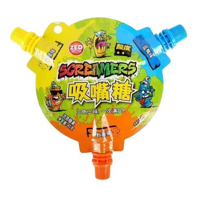 六一儿童吸嘴糖三色三味流质糖果