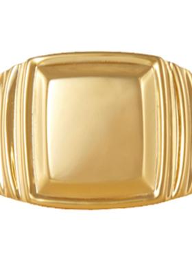 ASCENDER金色多层切割方块戒指