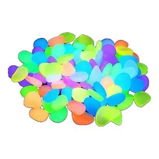 夜光石鱼缸造景发光石头鱼缸装饰饰品水族箱彩色石头布景鹅卵石