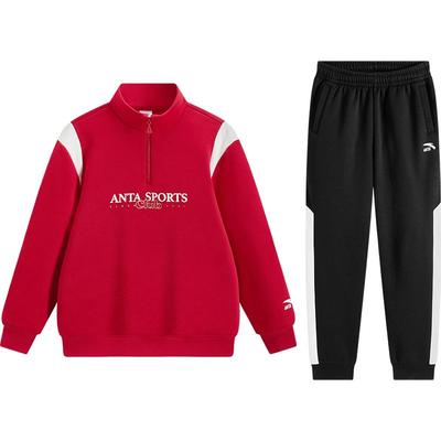 加绒保暖男童套装安踏儿童