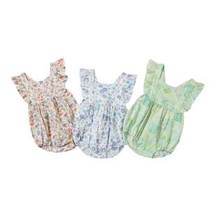 尼多熊夏季新款婴儿连体衣包屁衣女宝宝纯棉衣服爬服三角衣可爱