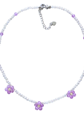 儿童项链女童公主宝宝项圈颈链首饰可爱小女孩水晶花朵锁骨链饰品