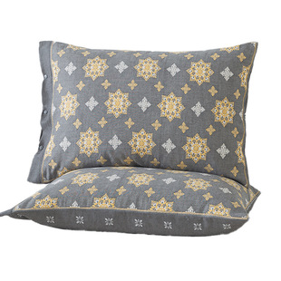 新款家用纯棉枕套48cmx74cm四层纱布枕头套100%全棉一对装枕芯套