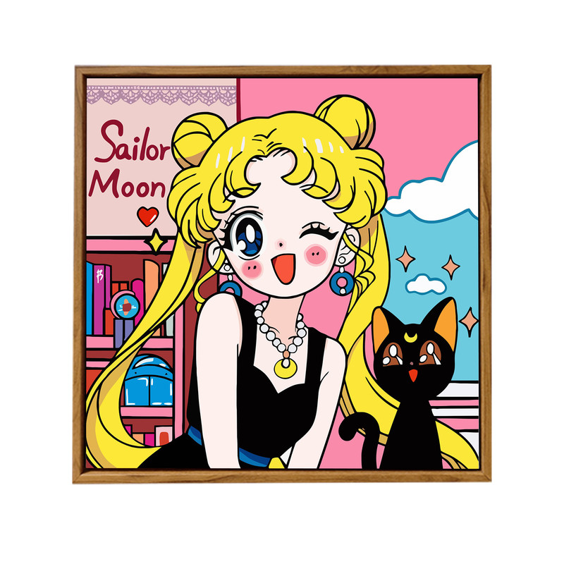 可爱卡通美少女战士DIY数字油画