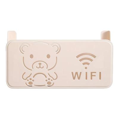 卡通熊机顶盒路由器置物架免打孔