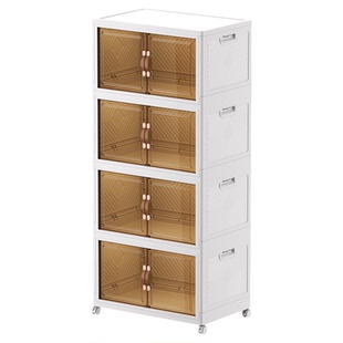 可移动收纳柜落地客厅杂物零食多层置物柜带轮多功能整理储物柜子