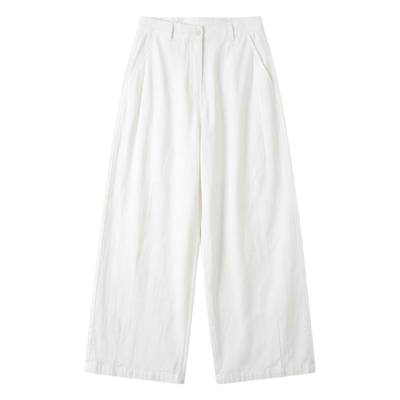 高腰休闲阔腿九分裤女