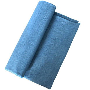 手工靛蓝染纯棉服装面料刺子绣植物染草木拼DIY蜡染老粗土蓝布料