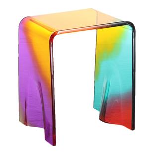 小凳子亚克力透明魔方彩虹凳家用换鞋矮凳客厅茶几凳子椅子化妆凳