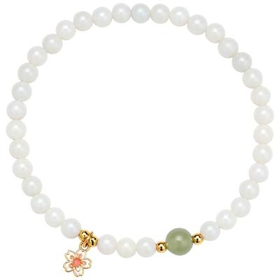 周大生樱花和田玉手串官方正品