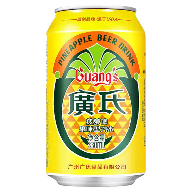 广氏菠萝啤汽水330ml罐装饮料