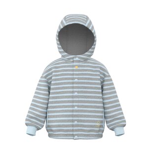 【新品】papa爬爬秋季儿童条纹外套A类男女童宽松百搭连帽衫上衣
