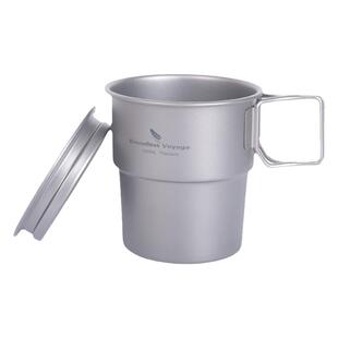 必唯纯钛水杯户外杯具250ml折叠杯子咖啡杯带盖茶杯露营野营单层