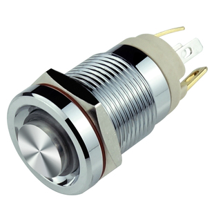 12mm金属按钮带灯220v7A24v10A大电流电源开关小型自复自锁天使眼