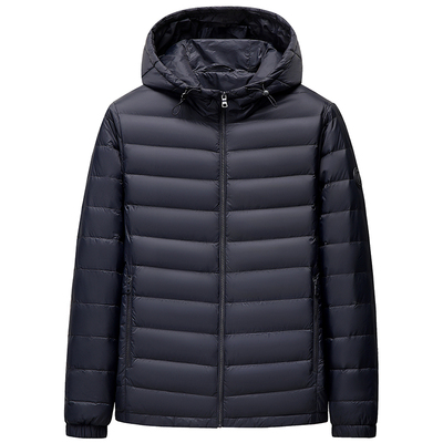 雅鹿短款连帽轻薄款排骨羽绒服男