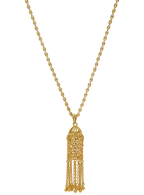 LAMUANA法式金丝鸟笼系列小众高级感复古雕花金色花鸟项链毛衣链