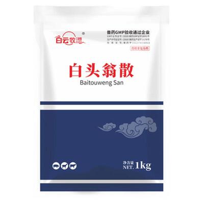 白云牧港白头翁散清热解毒湿热泄泻凉血止痢拉稀猪牛羊兔禽药兽药