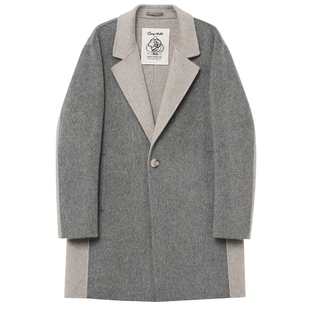 JDV奥莱旗舰店冬季折扣新品翻领绵羊毛毛呢大衣男士保暖外套