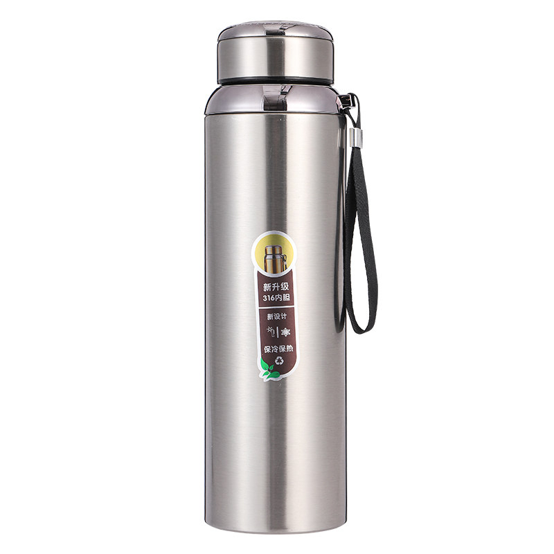 316真空不锈钢吊带保温杯大容量800ml茶水便携壶车载男女户外杯子