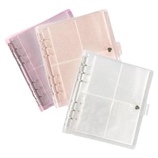 ins风透明6孔PVC活页本糖果色少女3寸相簿本学生明星卡片收集册