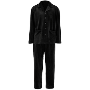 曼诺曼蒂克睡衣秋冬情侣款双面银狐绒居家休闲舒适浪漫家居服套装