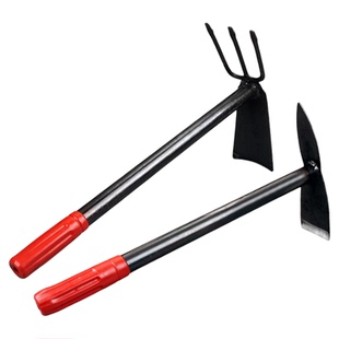 农用老式小锄头家用种菜园艺全钢加厚翻地松土小耙子两用迷你栽菜