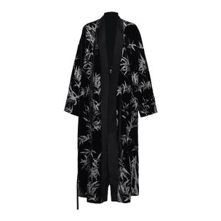 APOZi collection【山水定律】中国风银竹刺绣系带袍子秋冬长外套