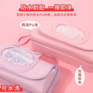 批发中小学生笔袋大容量文具袋韩笔盒帆布文具盒版可爱铅笔盒流沙