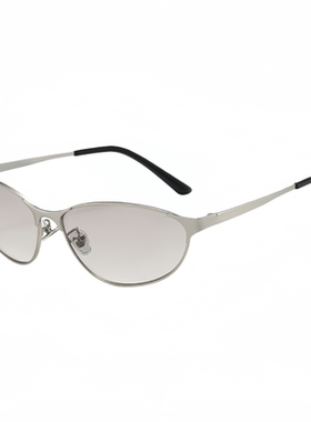 向子涵同款银色猫眼细框太阳镜