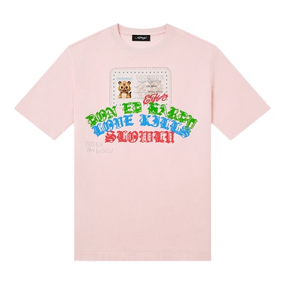 Ed Hardy埃德哈迪2026夏季新款女士圆领烫钻宽松短袖T恤E1SBW201