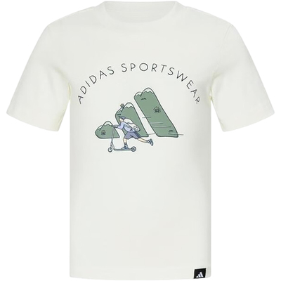 Adidas/阿迪达斯正品夏季小童时尚印花经典图案轻盈短袖JZ4073