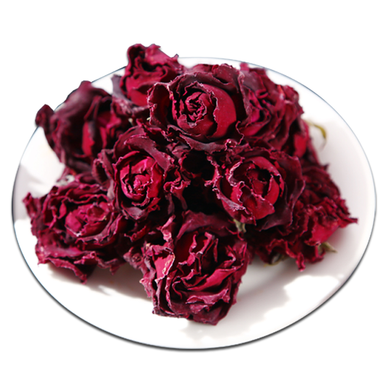 云南墨红玫瑰花茶今年新花冠可食用一朵一杯冻干大朵干玫瑰花茶