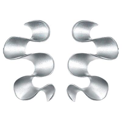 周生生Pt950铂金丝带图案耳环