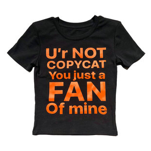 辣妹正肩小衫夏季t恤女短款显瘦爵士jazz上衣跳舞运动风短袖穿搭