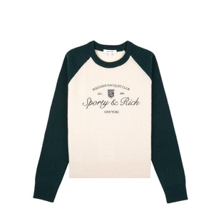 Sporty&Rich Tennis系列女士减龄感学院风休闲羊绒针织毛衣