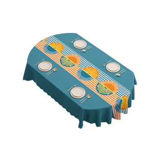 椭圆形餐桌布高级感防水防油免洗防烫北欧轻奢可折叠伸缩圆桌桌布