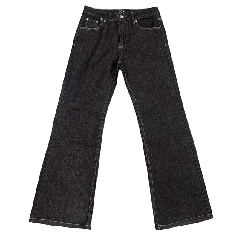 美式直筒bootcut12盎司原牛复古老钱百搭微喇牛仔裤cleanfit男夏