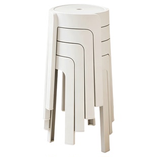 塑料风车凳子家用加厚可叠放圆凳结实耐用高板凳客人备用餐桌椅子