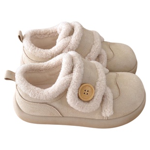 荔枝公园加绒棉鞋女2025冬季新款女鞋保暖防滑雪地靴厚底勃肯鞋