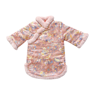 儿童冬季中国风童装女童旗袍裙子小孩拜年服女宝唐装连衣裙洋气