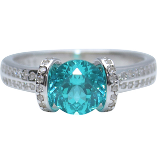 方糖家 轻奢高档帕拉伊巴色锆石纯银戒指高级感小众设计指环女款