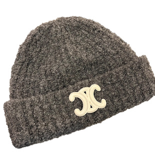 高品质凯旋门针织帽子女秋冬季时尚百搭保暖防风护耳大头围毛线帽