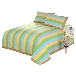 夏季凉席纯棉老粗布三件套加厚床单空调软席1.8m床上双面折叠席子